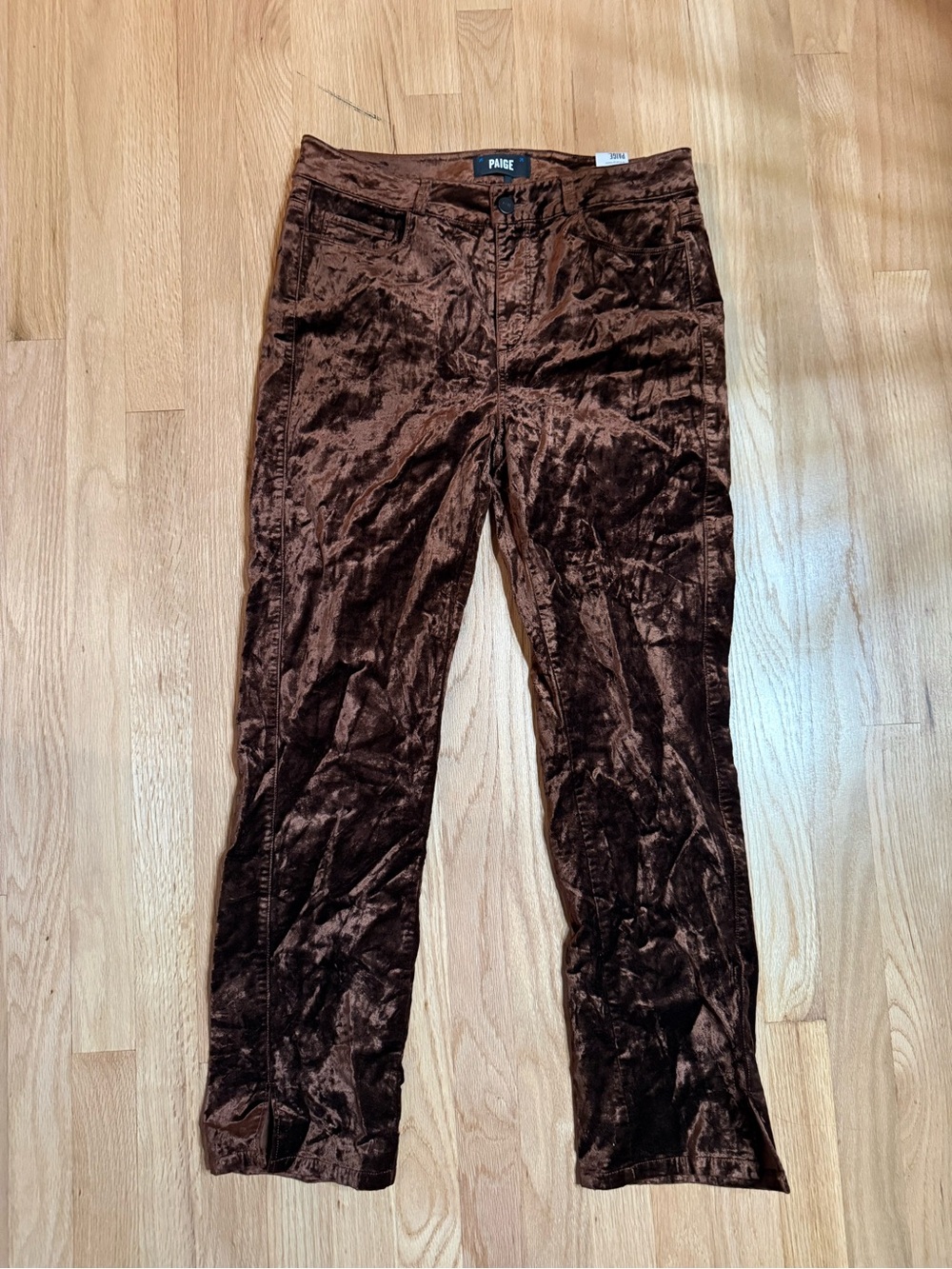 PAIGE Women’s Chocolate Brown Velor Pants